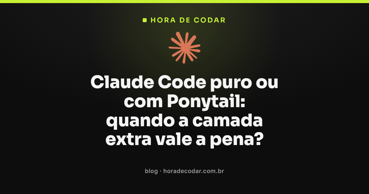 comparação entre Claude Code puro e Claude Code com Ponytail ativado