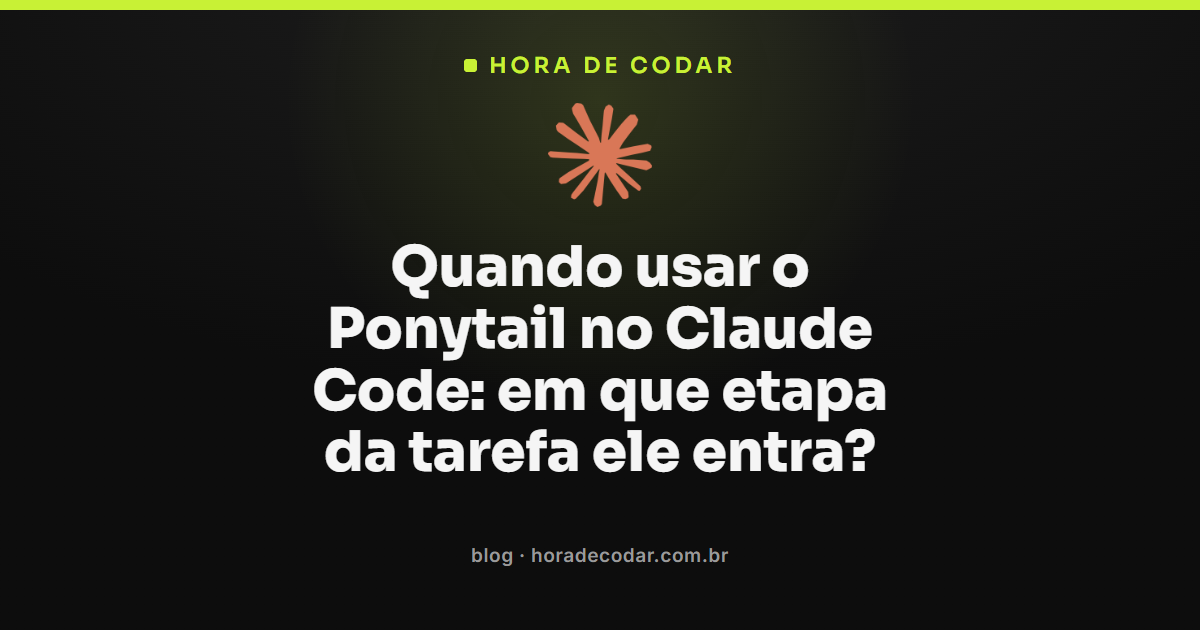 quando ativar o Ponytail no Claude Code em cada etapa da tarefa