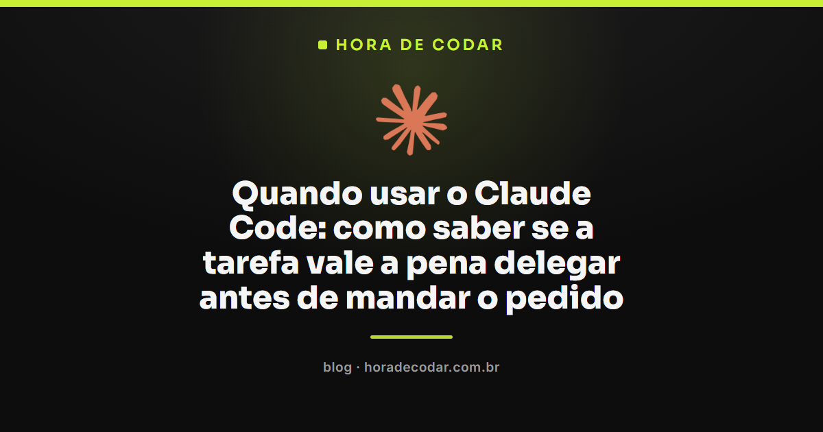 checklist com as perguntas para saber quando usar o Claude Code numa tarefa