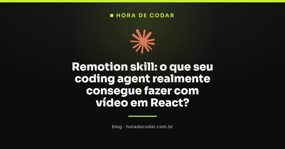 Remotion skill instalada no coding agent para gerar vídeo em React