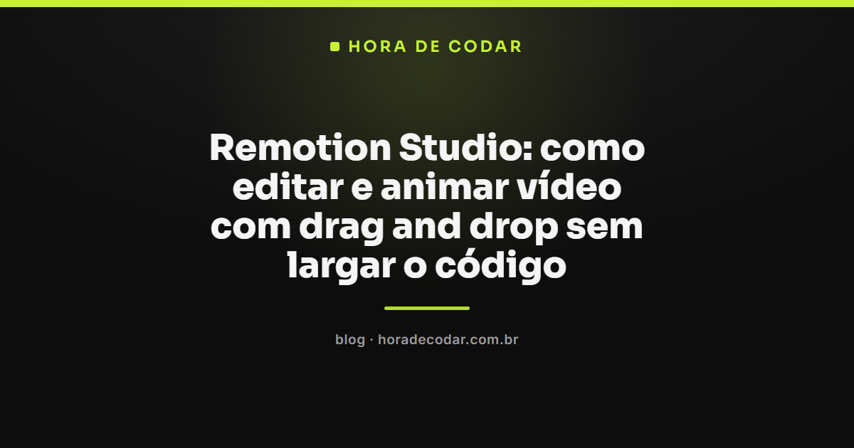 tela do Remotion Studio mostrando edição de vídeo em drag and drop