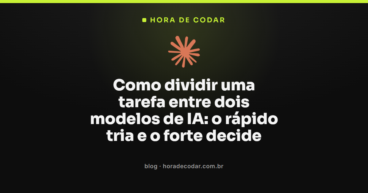 roteamento de modelos: fluxo de triagem entre IA rápida e IA forte