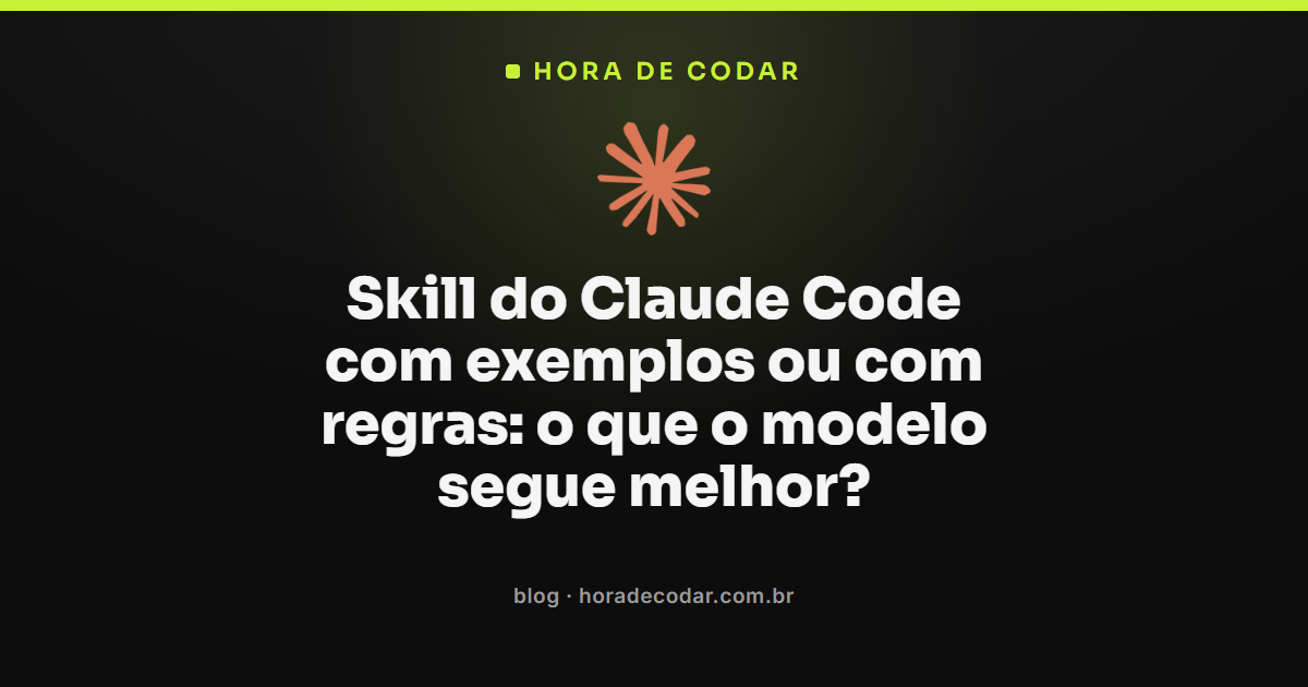 skill do Claude Code com exemplos e regras explicada passo a passo