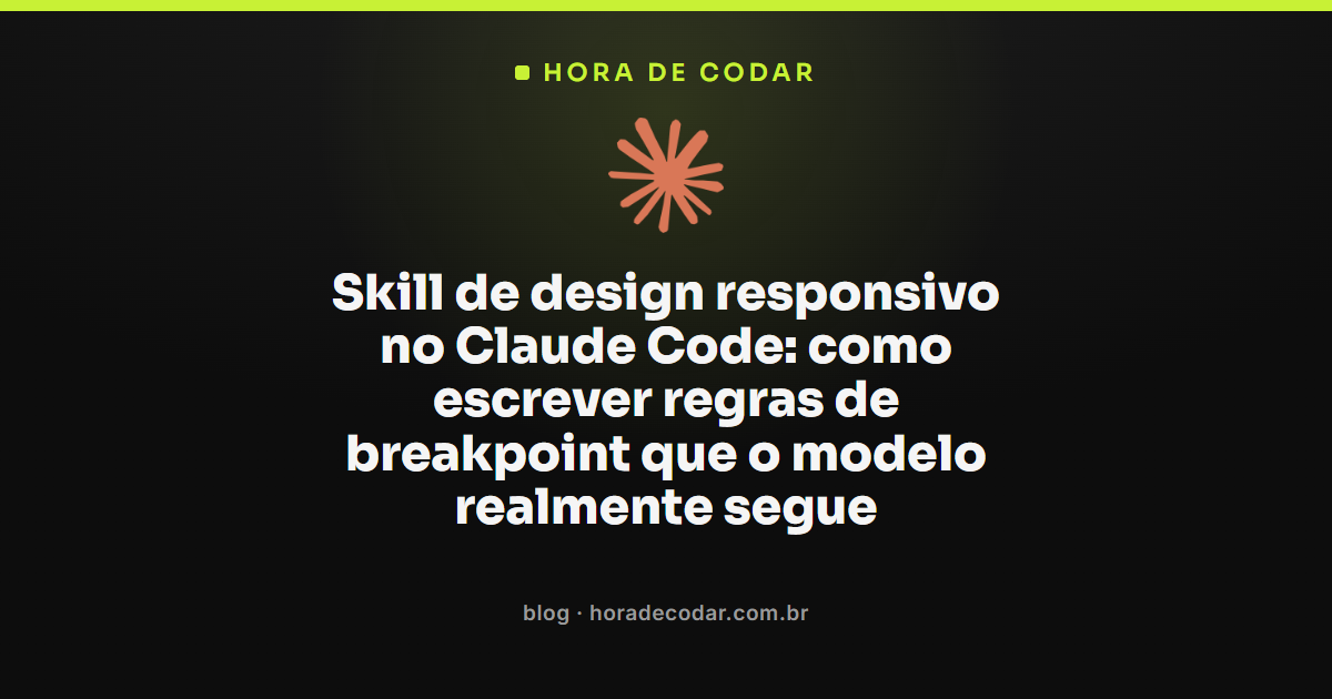 skill de design responsivo configurada no Claude Code com tabela de breakpoints