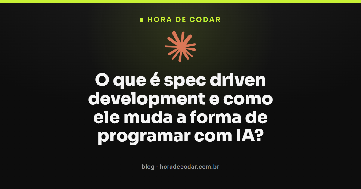 diagrama explicando o que é spec driven development na programação com IA