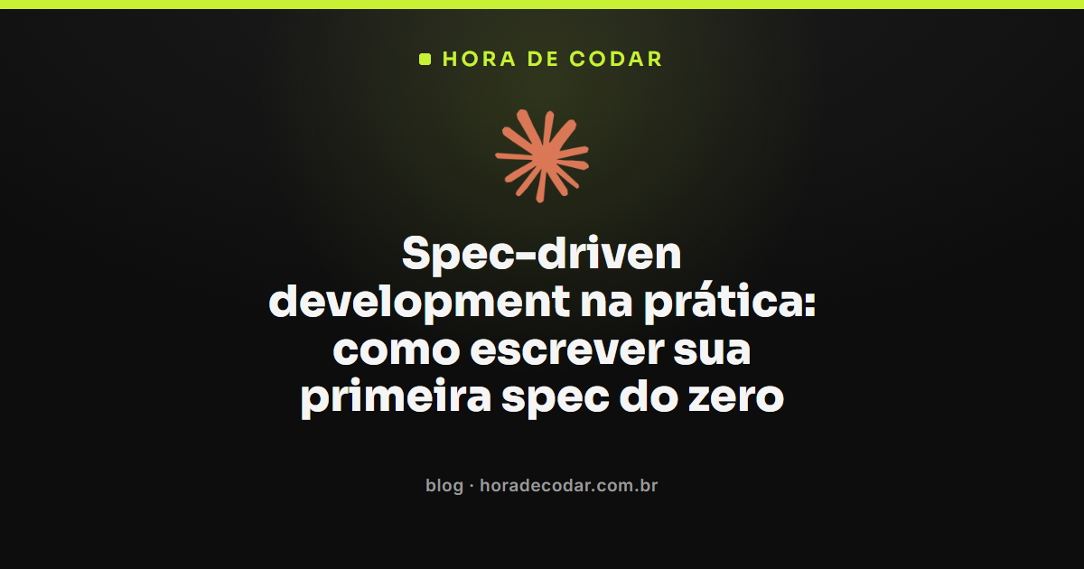 fluxo de spec-driven development com o Spec Kit, da constituição até a primeira spec.md