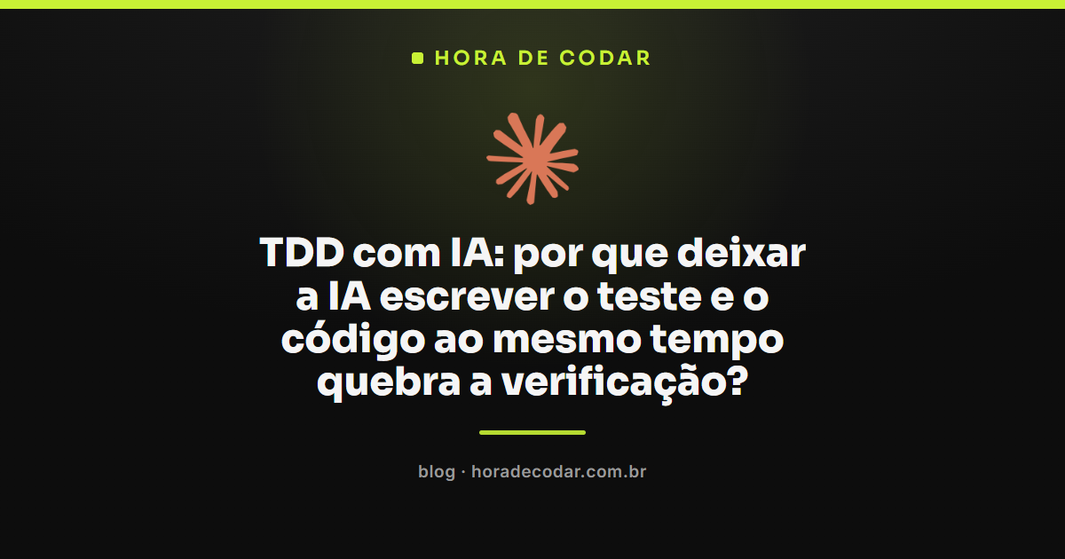 ciclo Red Green Refactor no TDD com IA, com teste separado do código gerado