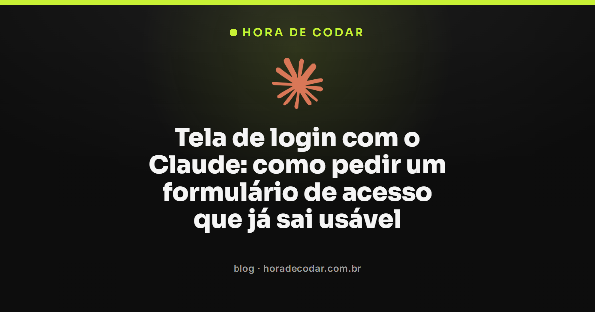 formulário de tela de login com o Claude com campos de usuário e senha