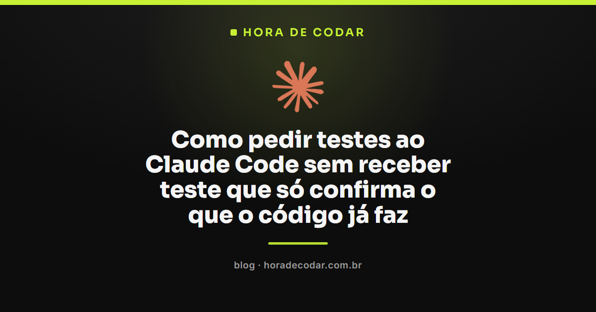 fluxo de testes com Claude Code seguindo TDD antes de escrever o código