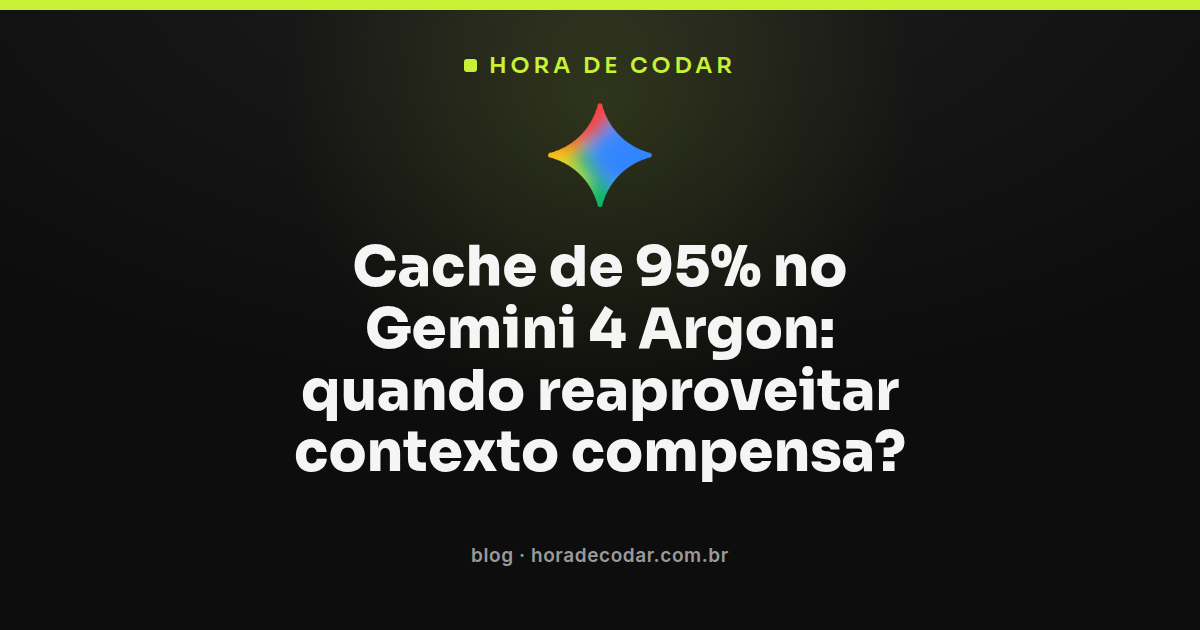 cache Gemini 4 Argon com desconto de 95% no reaproveitamento de contexto