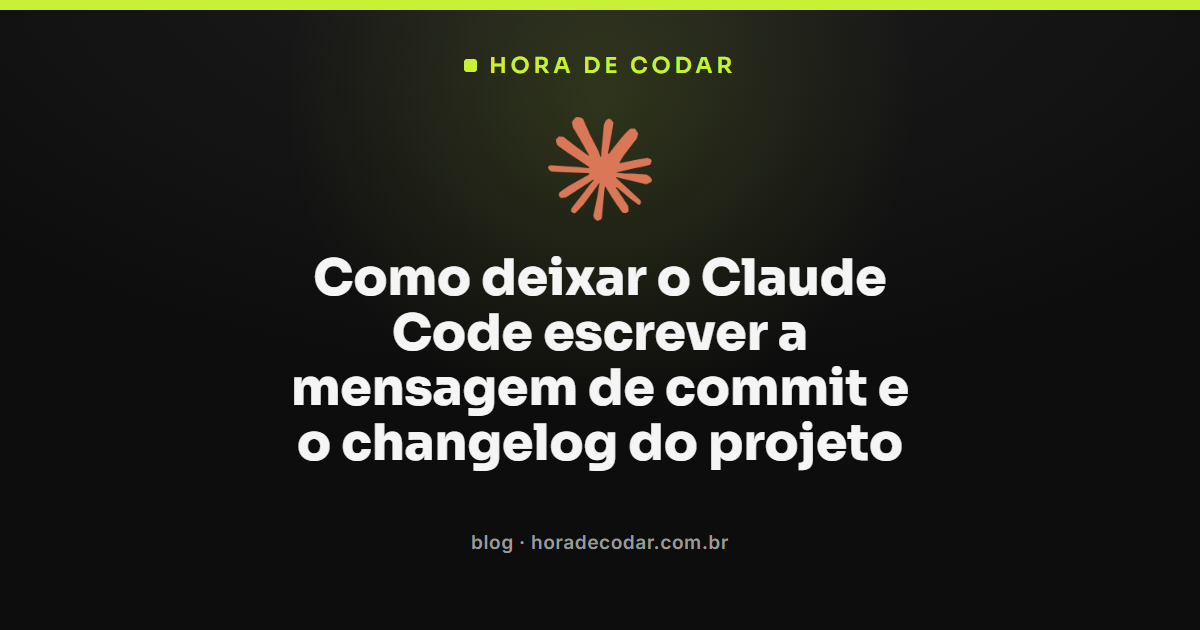 Claude Code escrevendo mensagem de commit e changelog do projeto