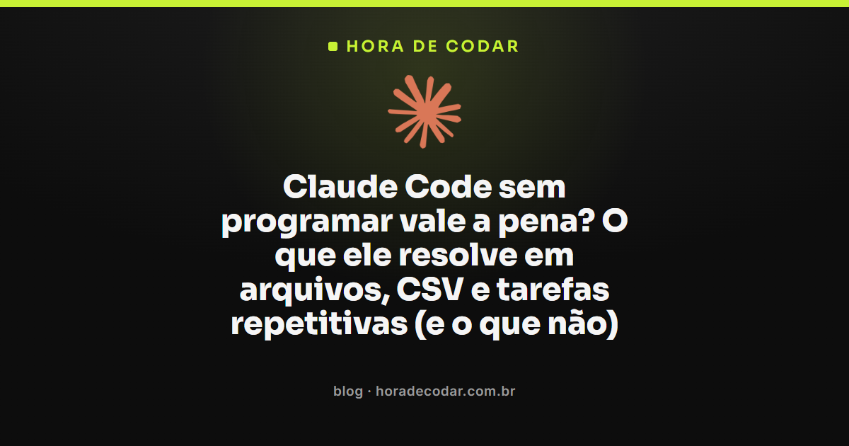 Claude Code sem programar organizando arquivos e planilhas CSV no terminal