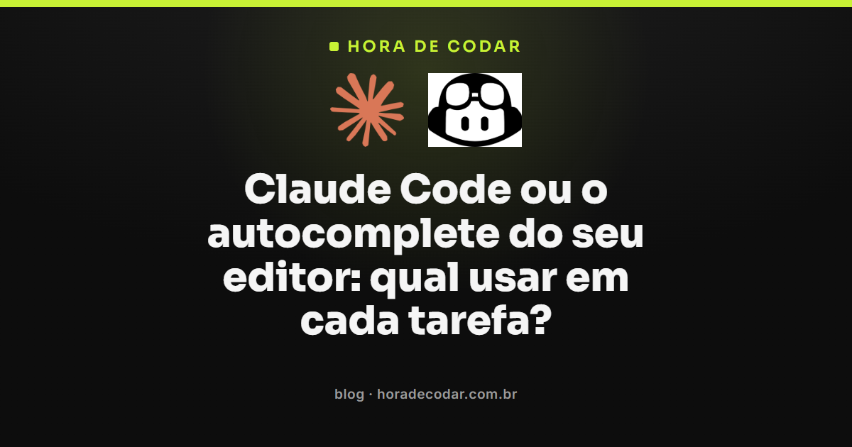 comparação entre Claude Code e o autocomplete de IA do editor de código