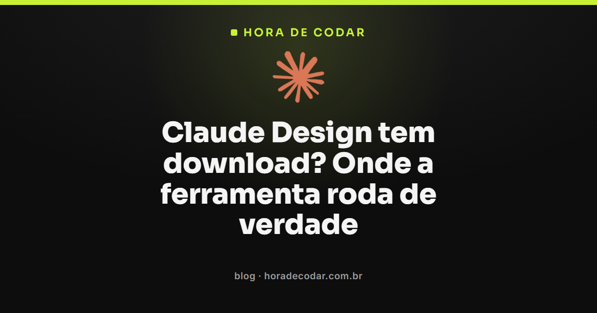 Claude Design download: tela do claude.ai/design mostrando a ferramenta rodando direto no navegador