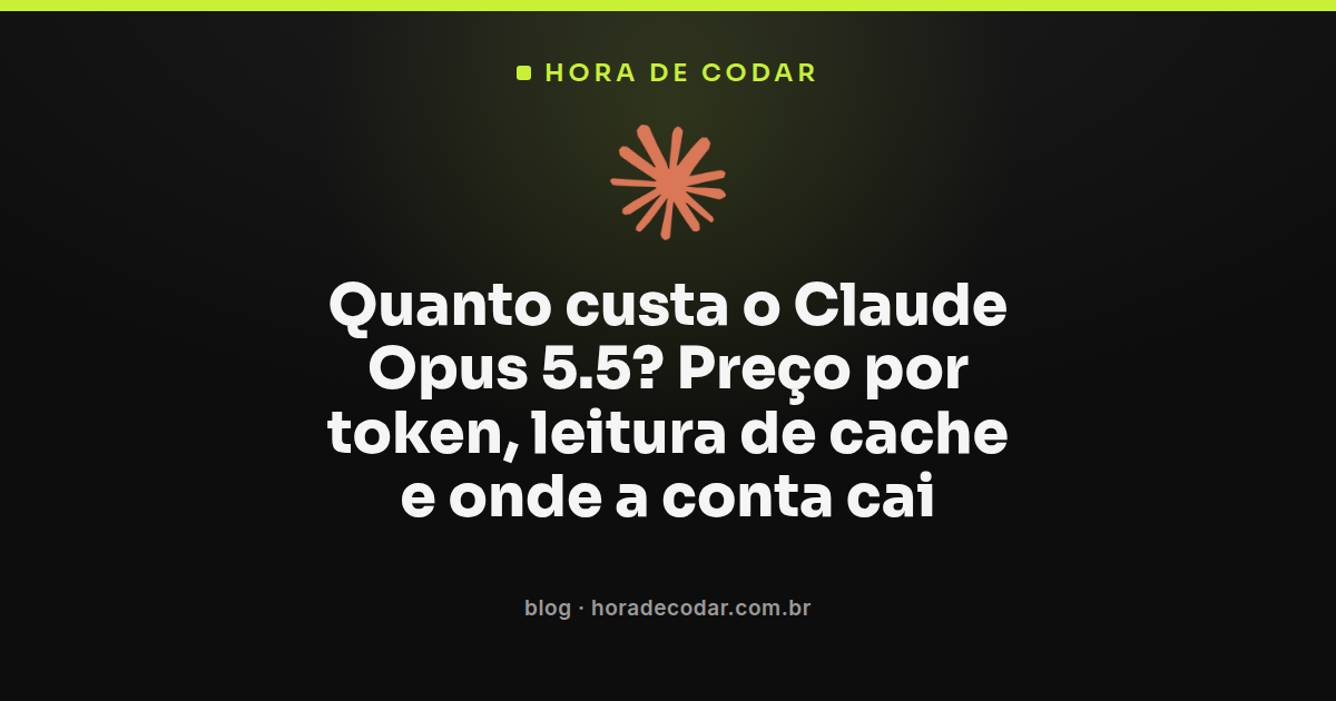 tabela de preços do Claude Opus 5.5 mostrando custo por token de entrada, saída e cache