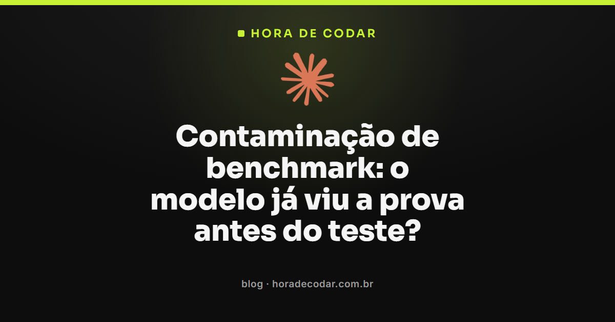 ilustração sobre contaminação de benchmark em testes de modelos de IA