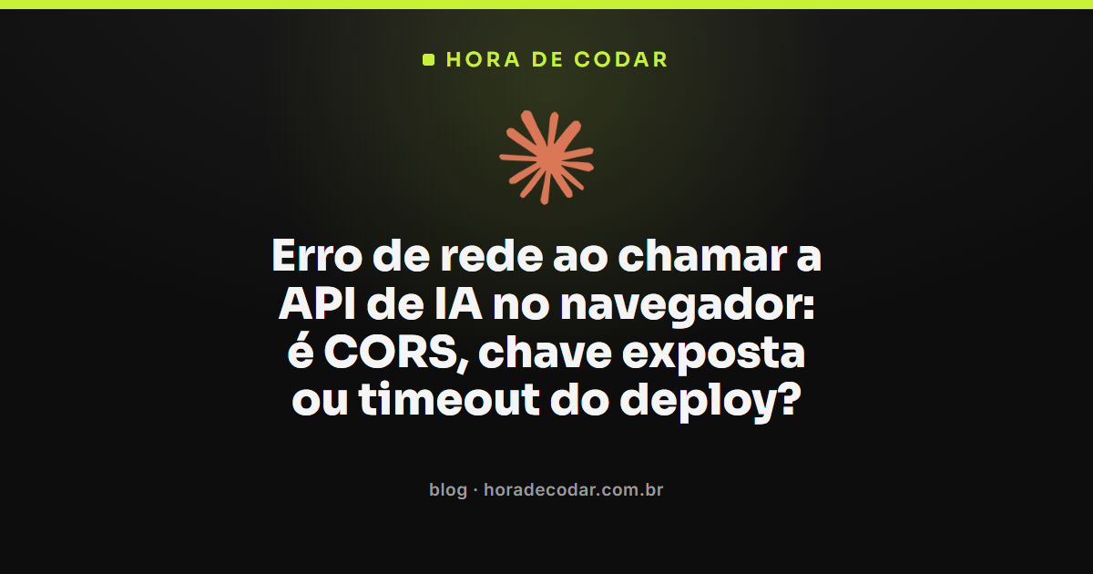diagnóstico de erro de CORS na API de IA mostrado no console do navegador