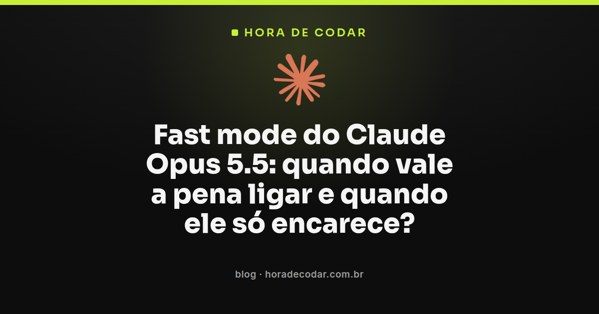 Comparativo de preço e velocidade do fast mode Claude Opus 5.5 no Claude Code