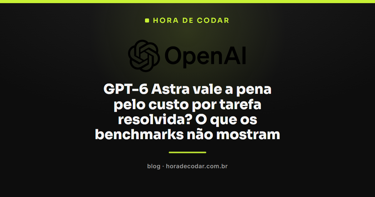 gráfico comparando GPT-6 Astra custo por tarefa nos níveis low e max de raciocínio