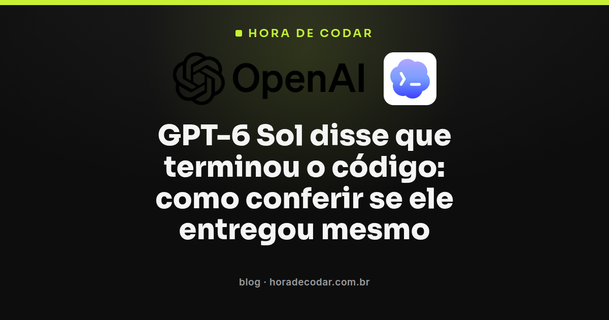 protocolo de verificação de código entregue pelo GPT-6 Sol