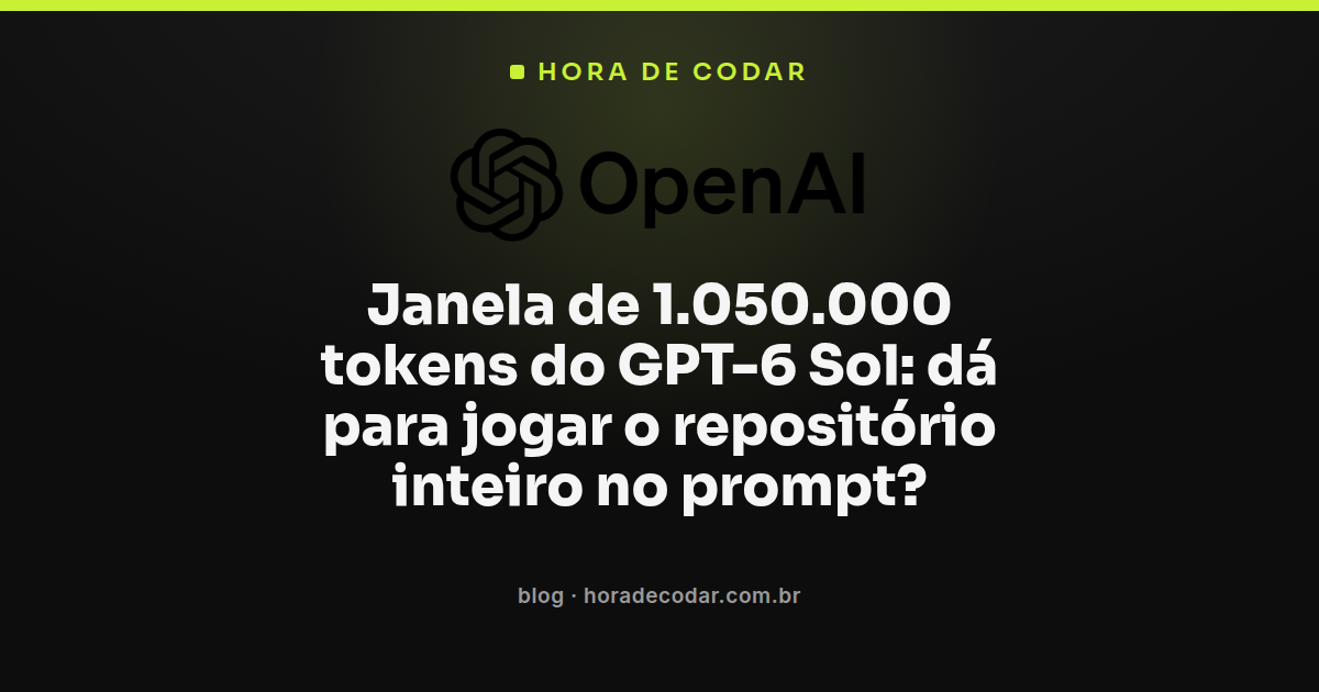 Ilustração representando a janela de contexto do GPT-6 Sol com 1.050.000 tokens