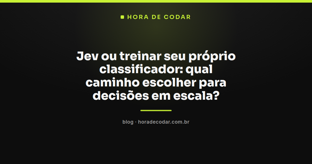 comparação entre o modelo Jev e um classificador treinado próprio para decisões em escala