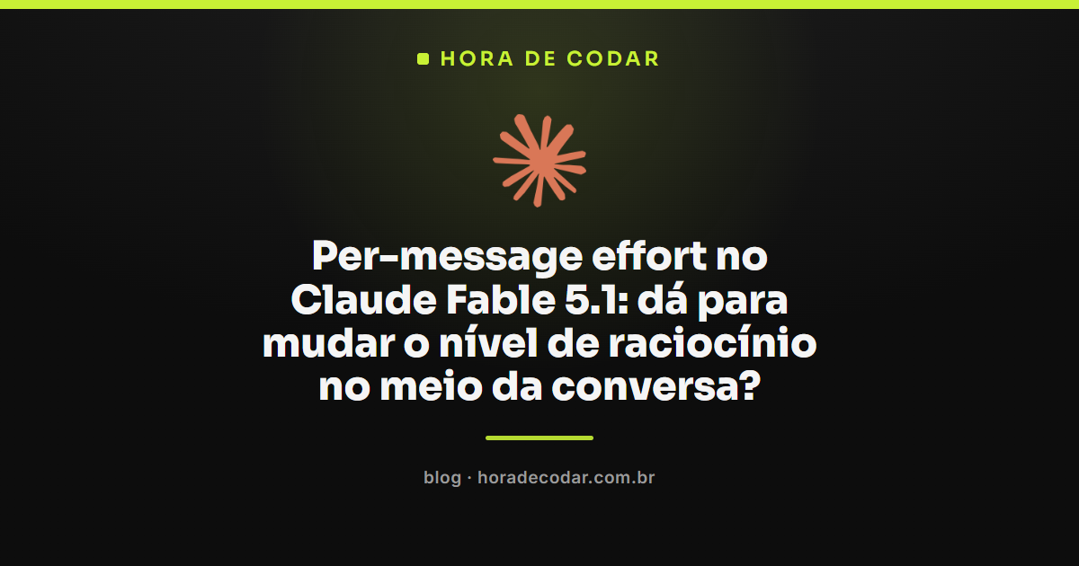 Per-message effort no Claude Fable 5.1 trocando o nível de raciocínio durante a conversa