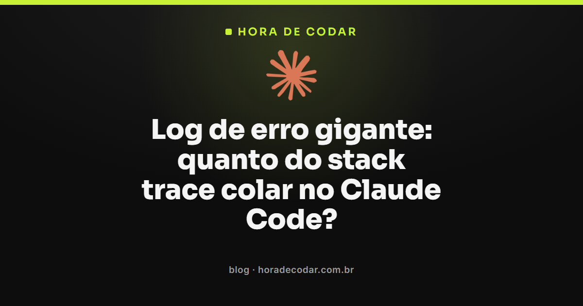 recorte de stack trace colado no Claude Code mostrando linha da exceção e frames do repositório