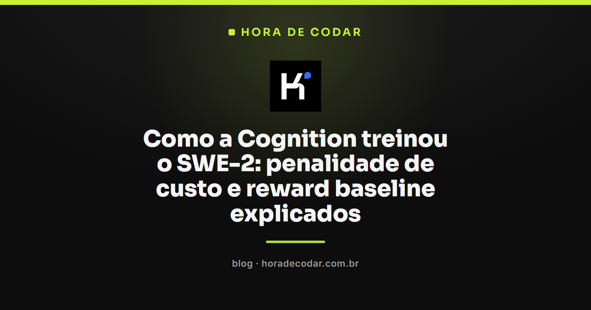 Diagrama explicando a penalidade de custo e o reward baseline no treino do SWE-2