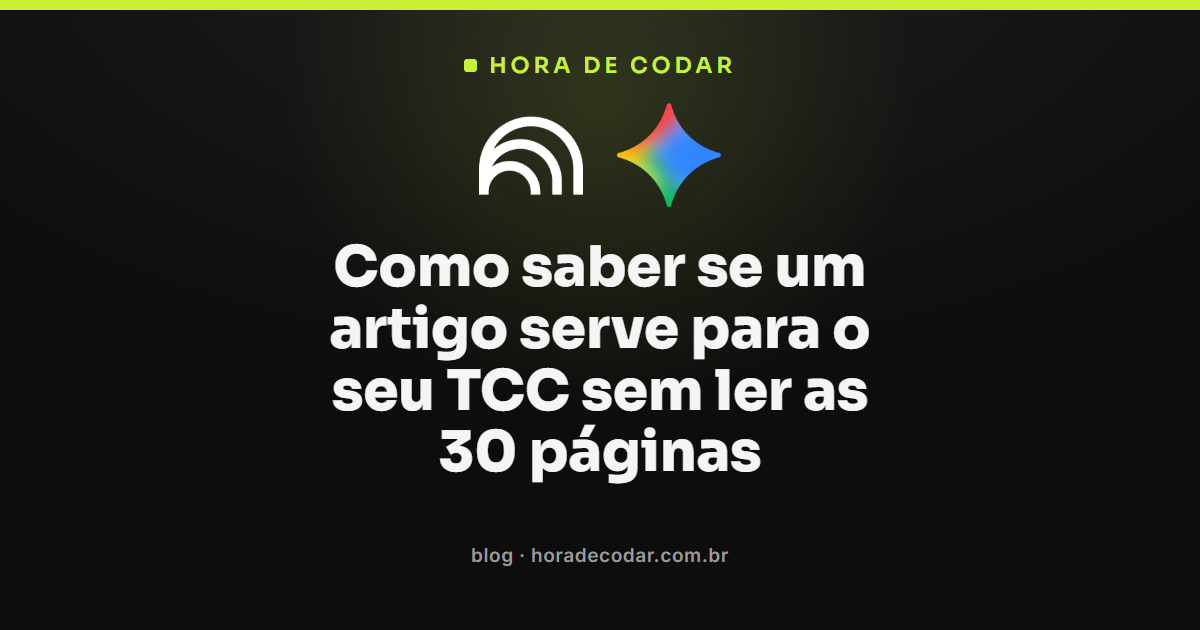 fluxo de triagem de artigos para TCC dentro do Gemini Notebook