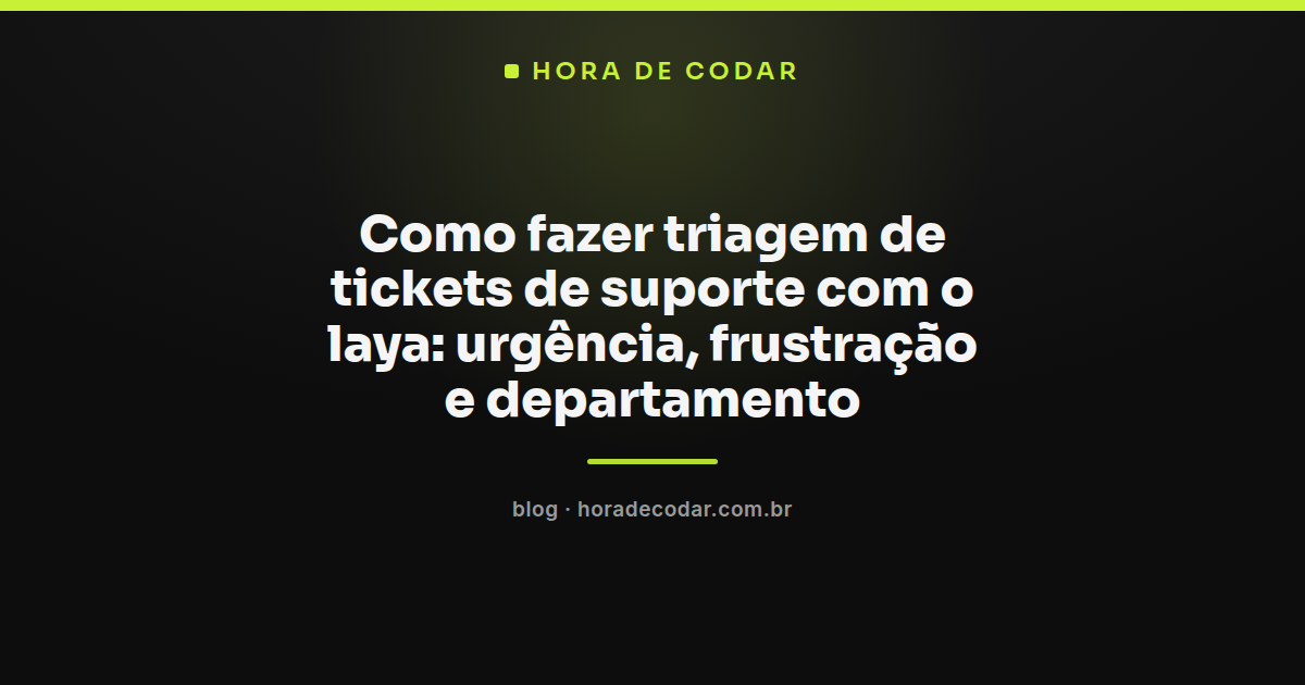 Fluxo de triagem de tickets com laya classificando urgência, frustração e departamento