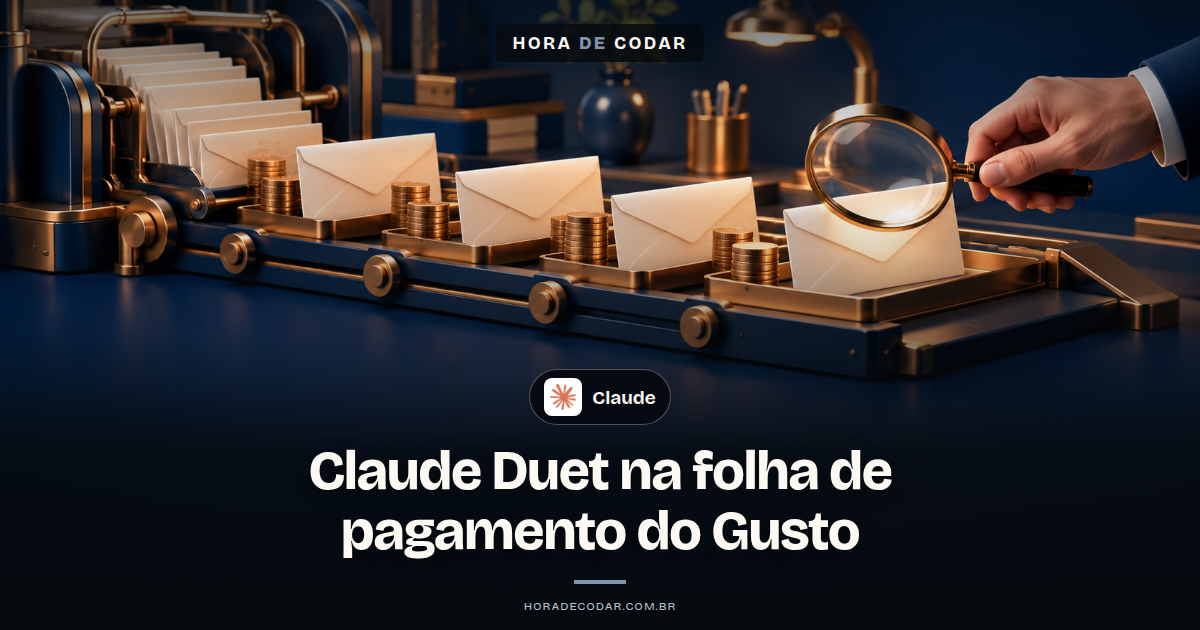 Ilustração do Claude Duet organizando folha de pagamento dentro do Gusto