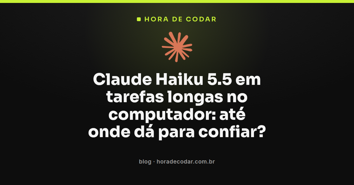 Claude Haiku 5.5 executando tarefa longa e multi-etapas no computador