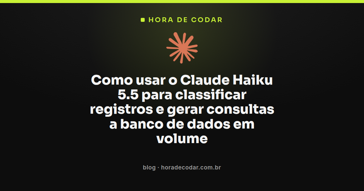 diagrama da rotina do Claude Haiku 5.5 para classificação e consultas a banco de dados em volume