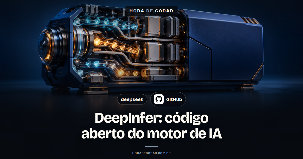 Ilustração representando o código aberto do DeepInfer, motor de inferência da DeepSeek