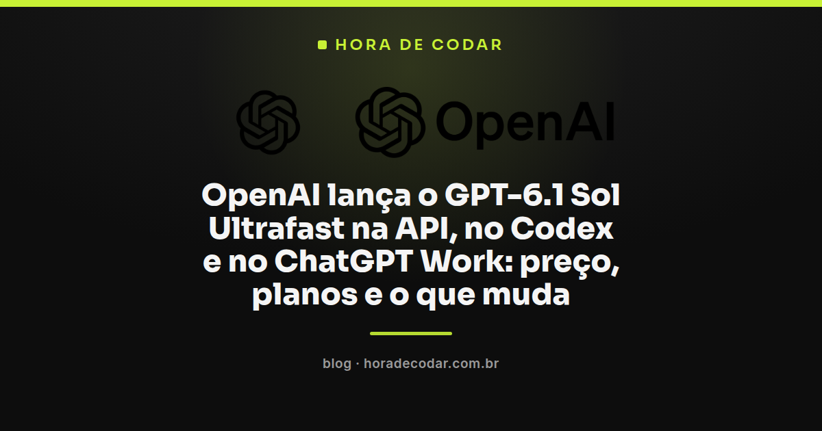 ilustração representando o lançamento do GPT-6.1 Sol Ultrafast na API, no Codex e no ChatGPT Work