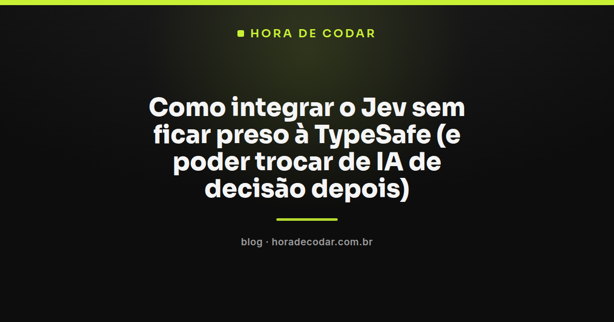 diagrama mostrando como integrar o Jev usando um adaptador desacoplado da TypeSafe