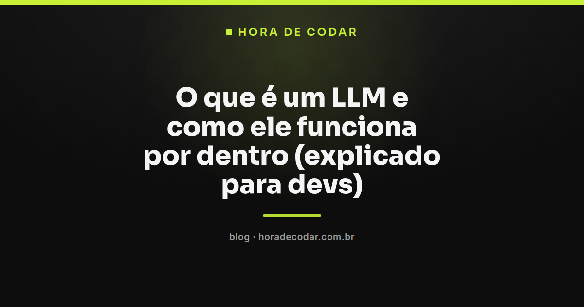 diagrama explicando o que é LLM e como o modelo processa tokens até gerar a resposta