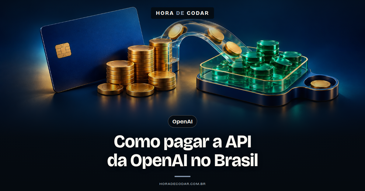 Ilustração de cartão de crédito e dólares representando o pagamento da API da OpenAI no Brasil