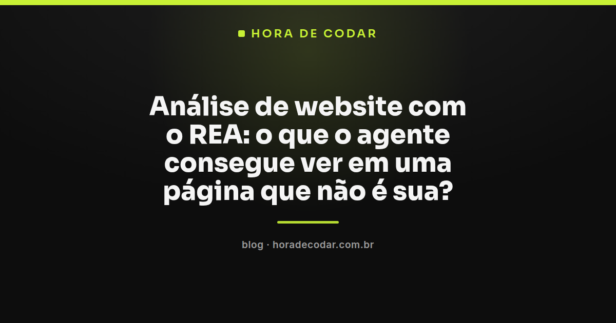 diagrama mostrando a REA análise de website observando estrutura, rede e console de uma página via CDP