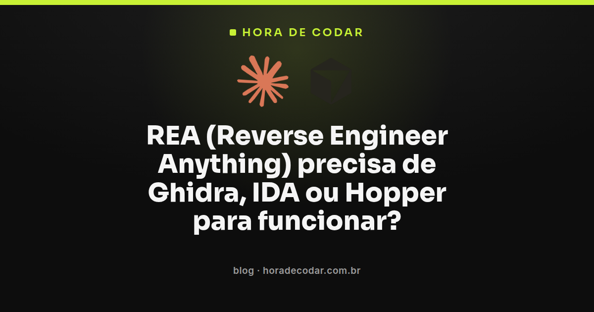 diagrama mostrando REA Reverse Engineer Anything conectando agentes de IA a motores como Ghidra, IDA e Hopper