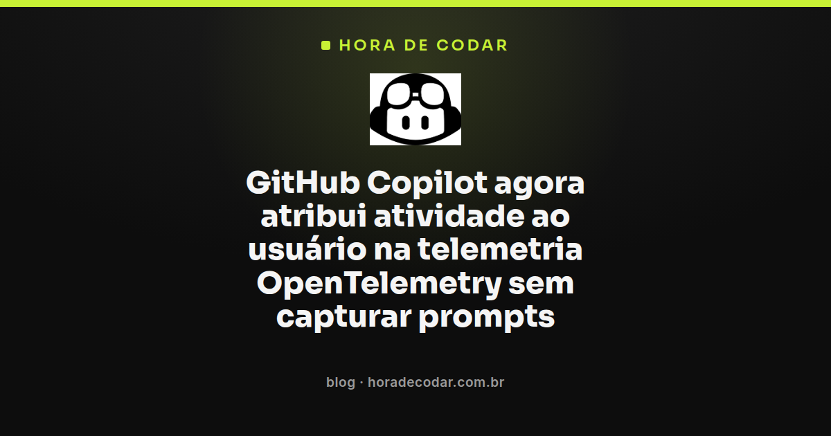 diagrama mostrando a telemetria do Copilot com atributos de identidade do usuário no OpenTelemetry