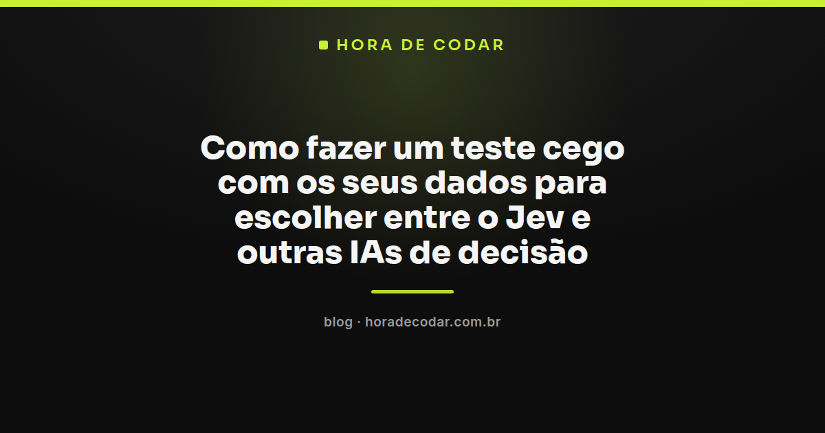 diagrama de um teste cego Jev comparando respostas de IAs de decisão com dados rotulados