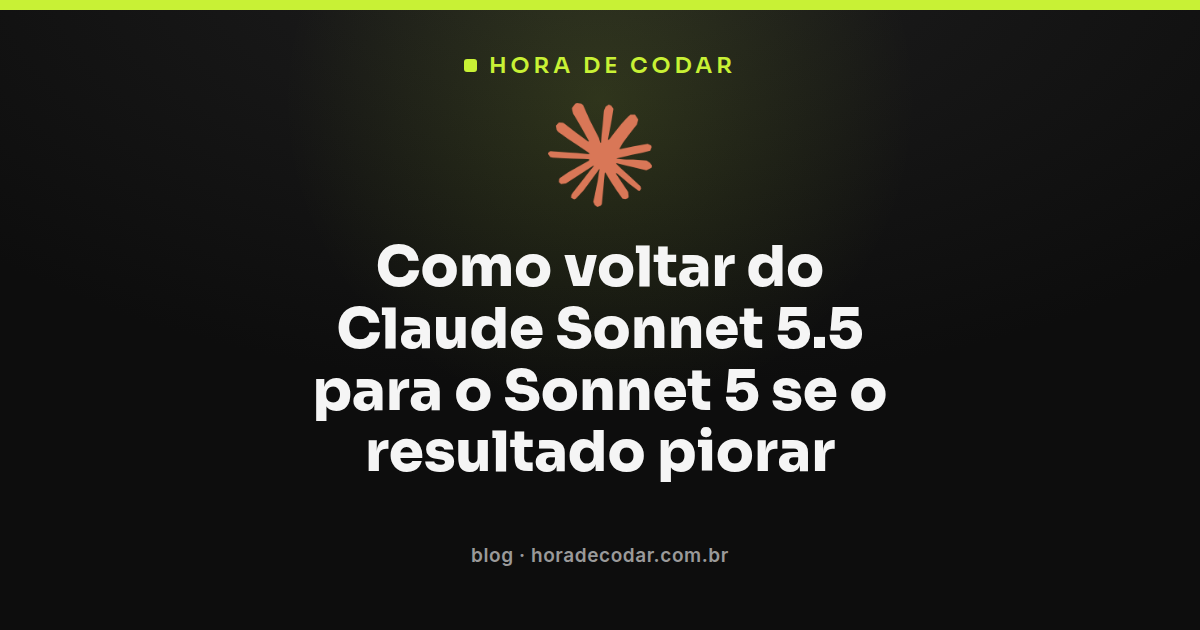 comando no terminal para voltar para o Sonnet 5 no Claude Code
