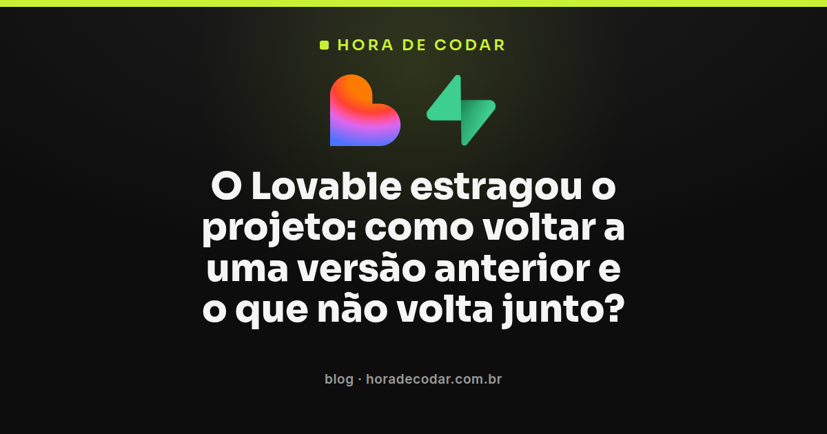 Linha do tempo de versões de um projeto no Lovable com opção de reverter para uma versão anterior